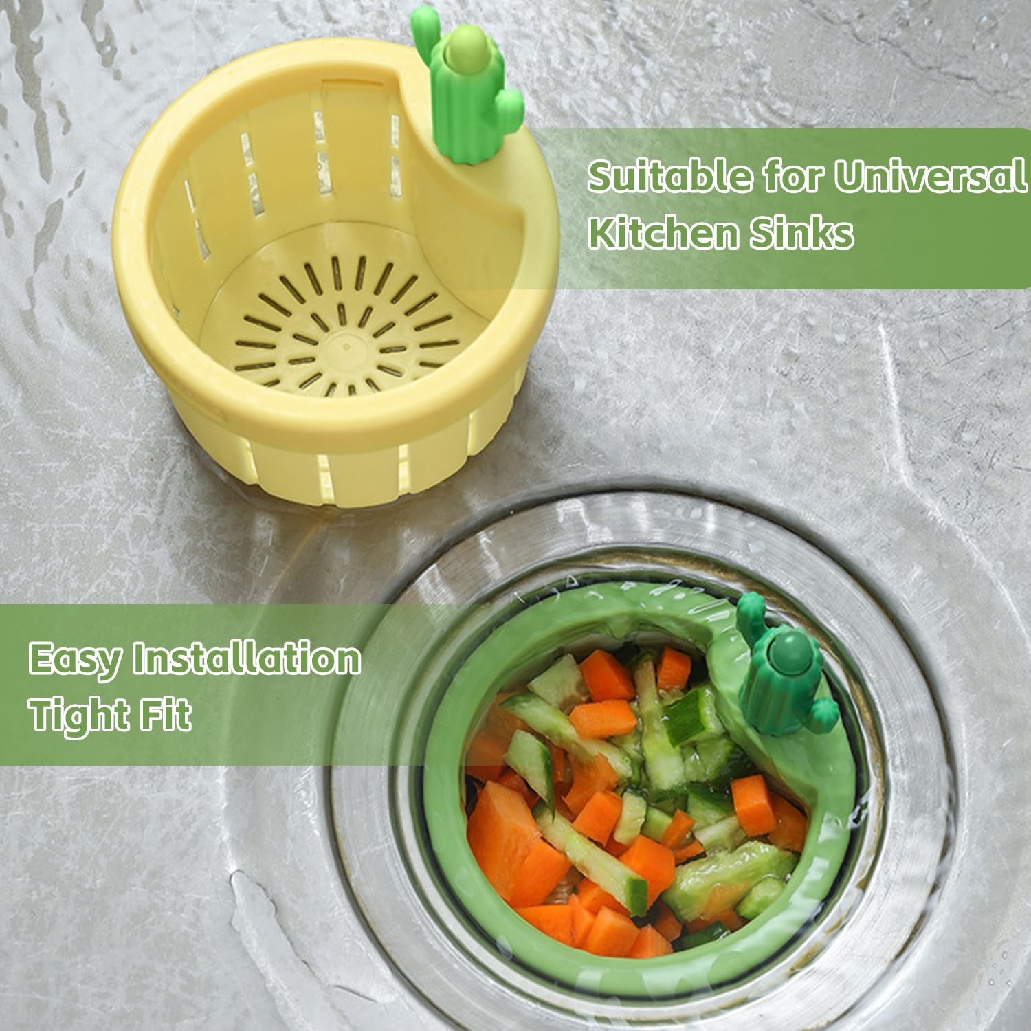 Cactus Sink Filter Basket - Stylish Waste Screen, Drain Blocker, and ...
