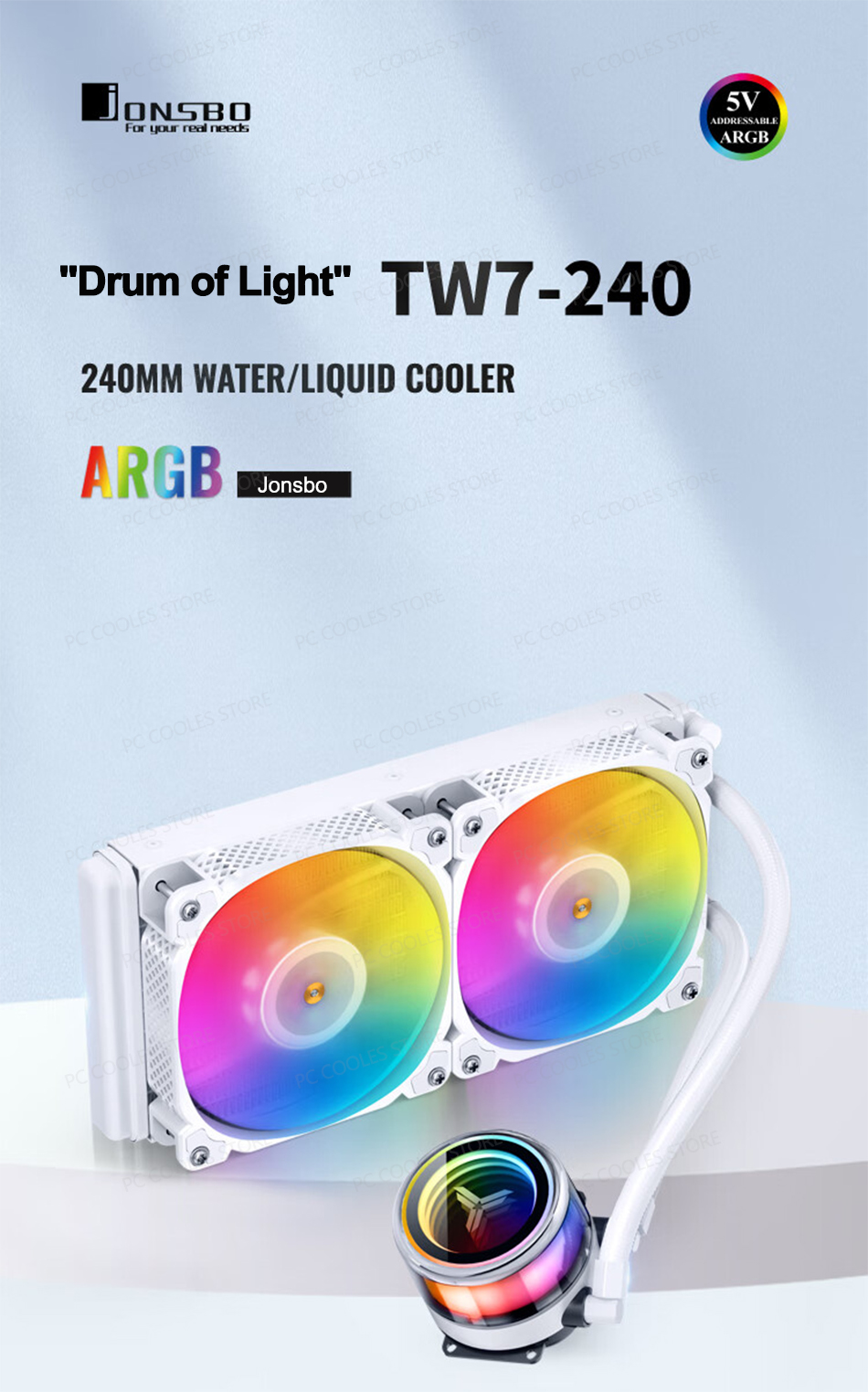 Jonsbo TW7-240 ARGB Integral Water-cooled CPU Cooler Computer 120mm Fan ...
