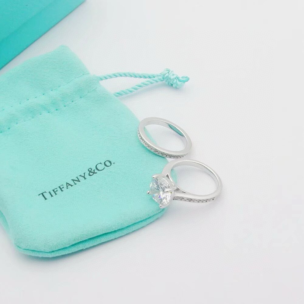 [High quality] Fashion jewelry 2-in-1 ring row diamond four-claw set ...