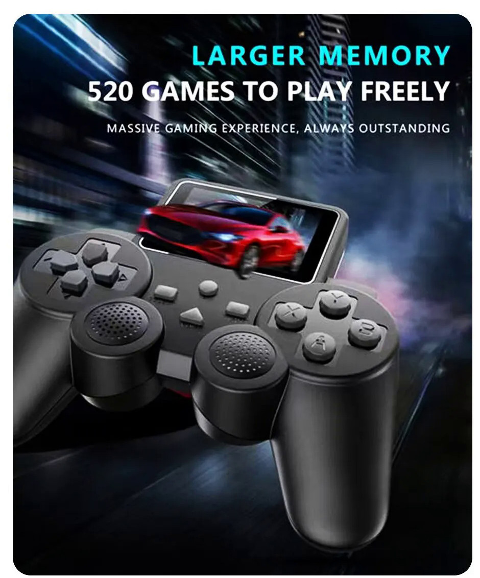 S10 Mini Remote Control Handles Handheld Console 520 Games 2.4-inch AV ...