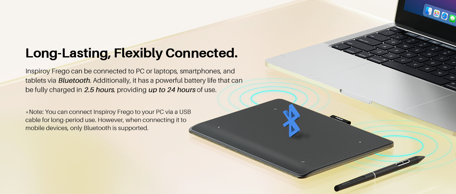 【New】Huion Inspiroy Frego Wireless Drawing Tablet,Bluetooth Digital ...