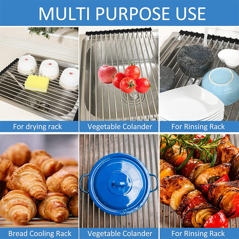 Roll up Dish Drying Rack Over The Sink Kitchen Roll up Sink Drying Rack ...