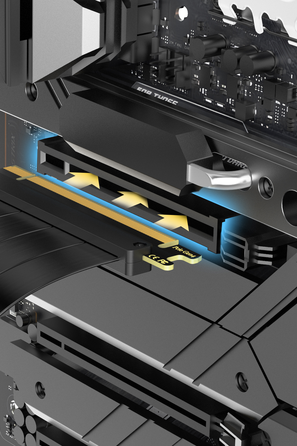 JEYI PCIE 4.0 Riser Cable 90 Degree, PCIe 3.0/4.0 x16 Extension Cable ...