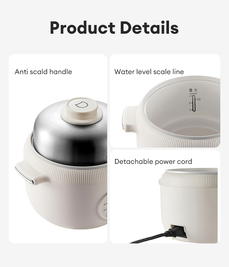 MODONG 1.6L Rice Cooker Mini Home 1-3 People Low Sugar Multi-functional ...