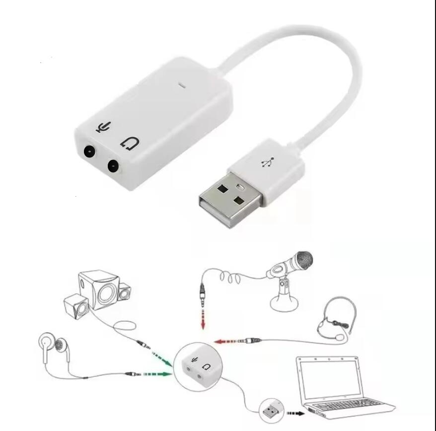 USB Audio Adapter External Sound Card with 3.5mm Headphone and ...