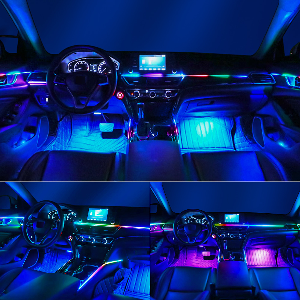 18 in 1 LED Car Atmosphere Light Symphony 64 Model RGB Interior Acrylic ...