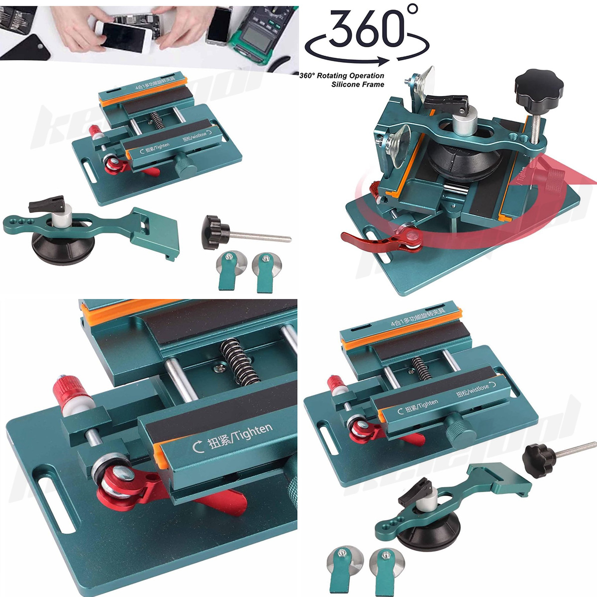 4IN1Multifunctional Dismantling Screen Rotating Fixture Mobile Phone ...