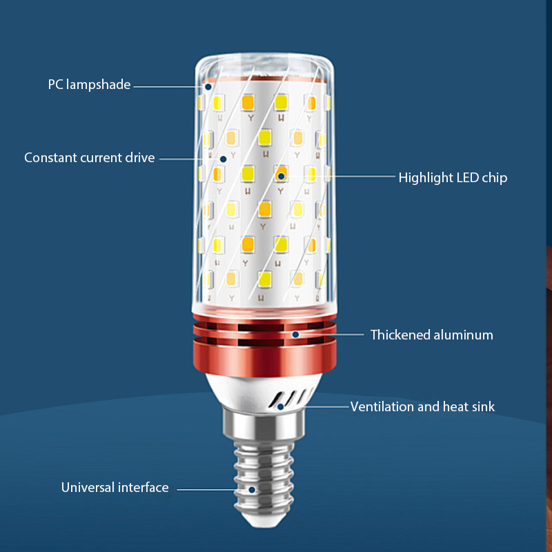 LED bulb E14 small screw corn lamp crystal ceiling chandelier spotlight ...