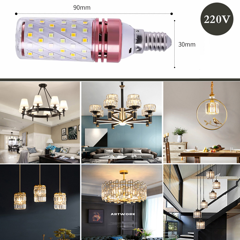 LED bulb E14 small screw corn lamp crystal ceiling chandelier spotlight ...