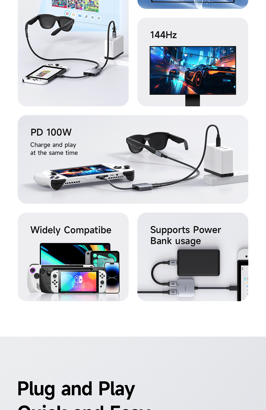 Lemorele Adaptateur USB C, Hub USB C 6 en 1 avec HDMI 4K@60Hz, Gigabit Ethernet, 2 USB 3.0, 1 USB C de données, 1 Charge PD 100 W pour MacBook Pro/ Air M1