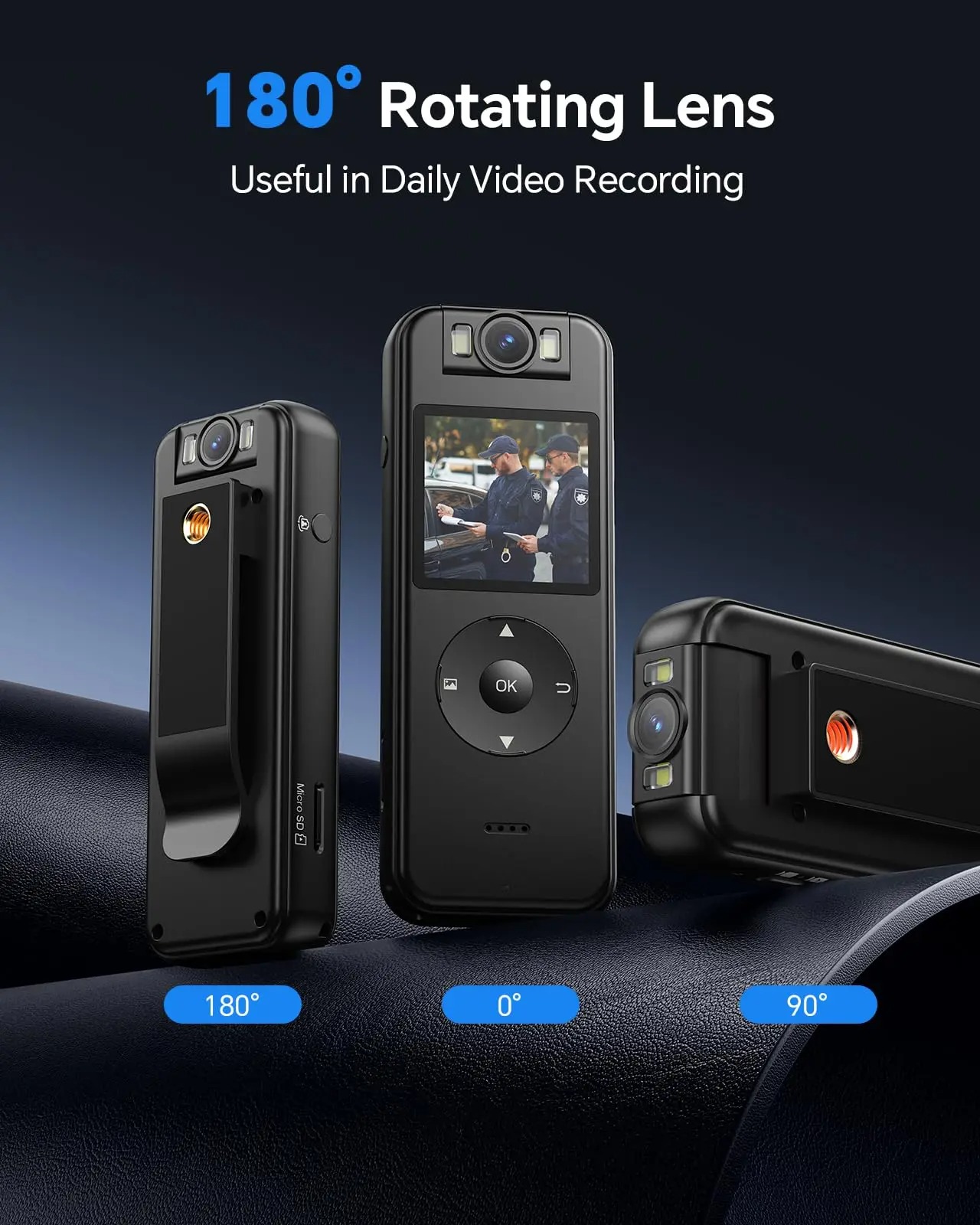 BOBLOV 2K Body Worn Camera GPS Wearable Bodycam 256GB Police Security