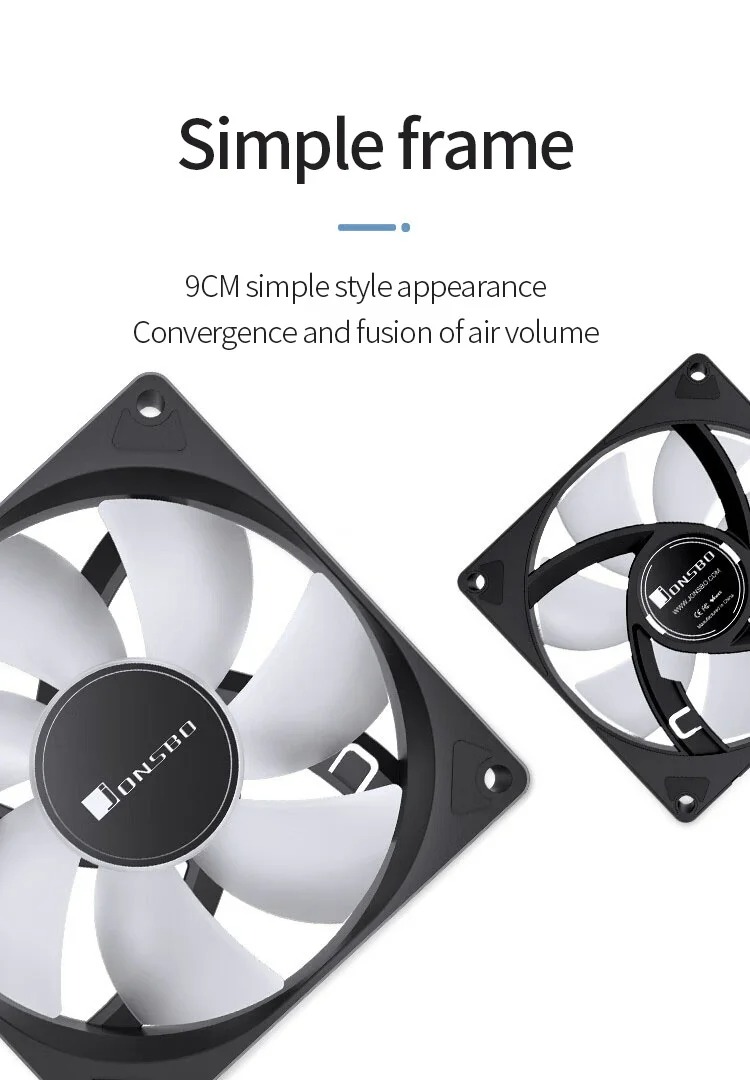 Jonsbo SL-925 ARGB chassis fan 5V 3PIN 90mm hydraulic bearing PWM CPU ...