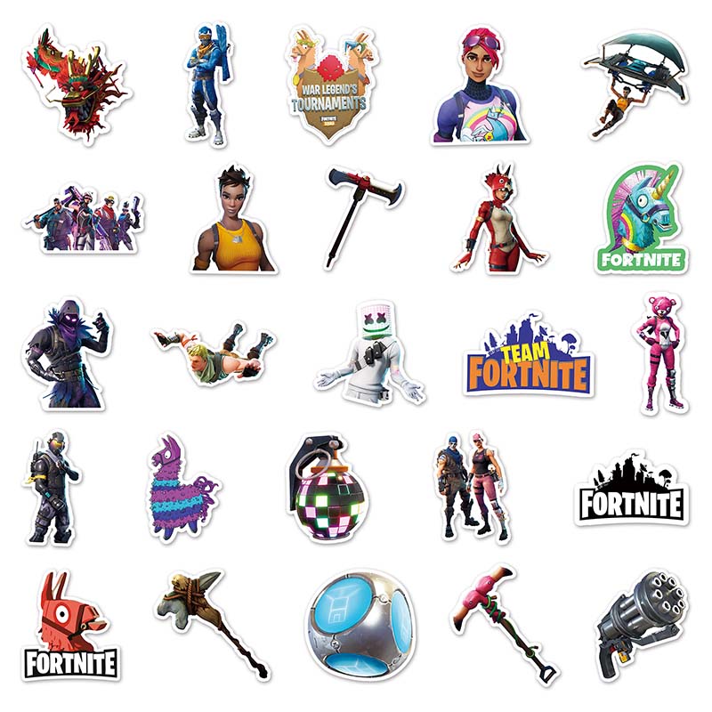 50pcs Fortnite Game Sticker Graffiti DIY Waterproof Skateboard Luggage ...
