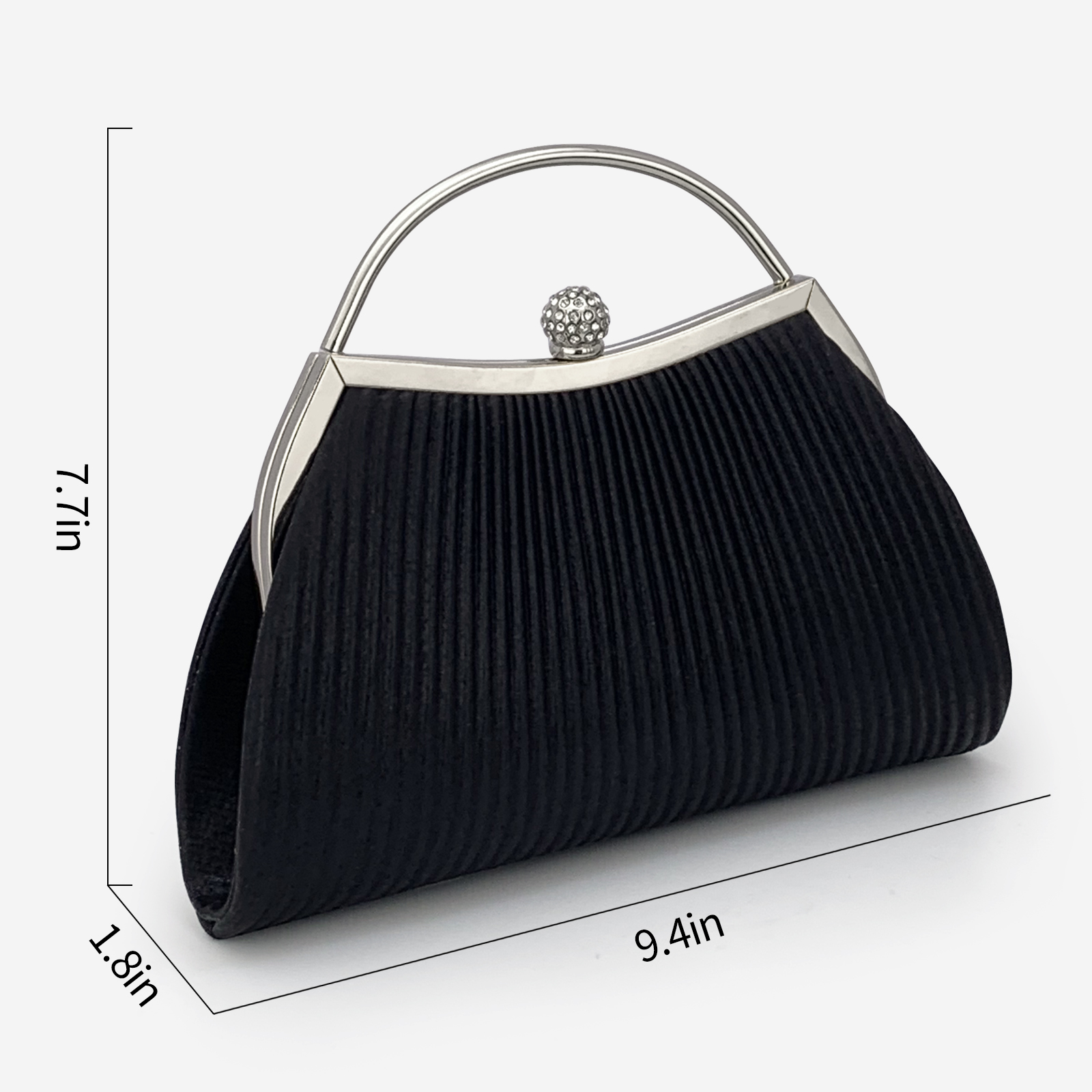 Pleated Evening Clutch Banquet Handbag For Women Crossbody Chain Bag Formal Bridal Wedding Clutch Prom Cocktail Party Purse