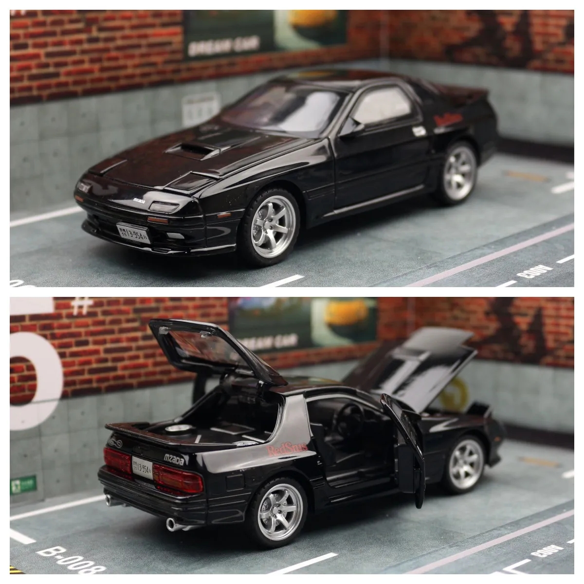 Diecast car 1:32 Mazda RX7 Initial D RX-7 Toy Car Model Diecast Racing ...