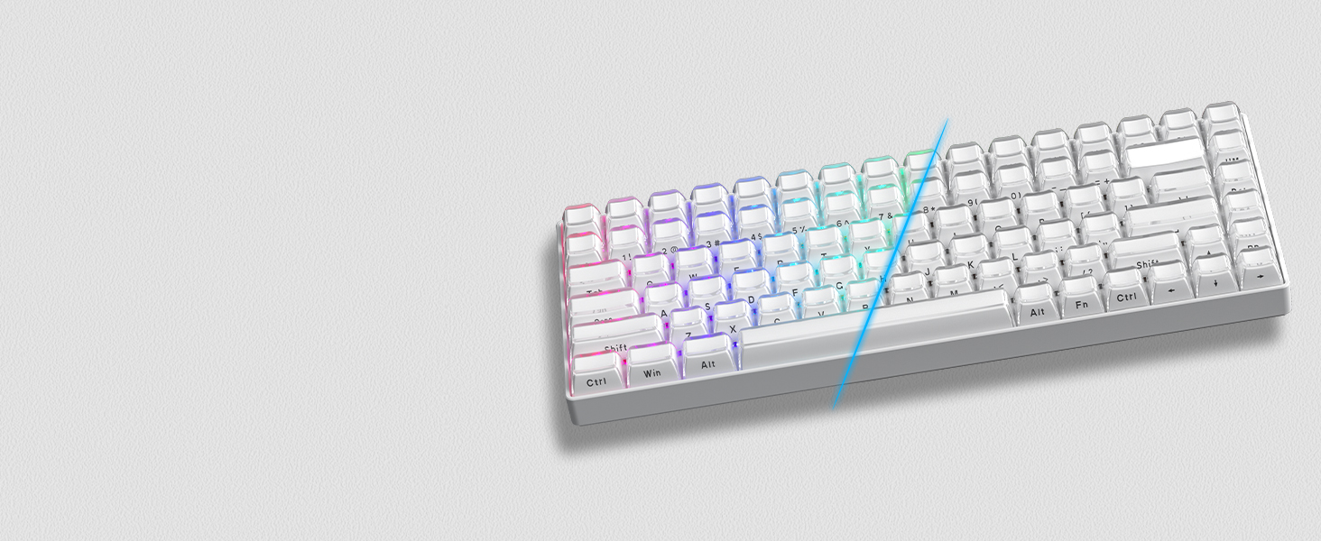 WOMIER 113 Keys Crystal Jelly Keycaps Side Printed OEM Profile Custom ...