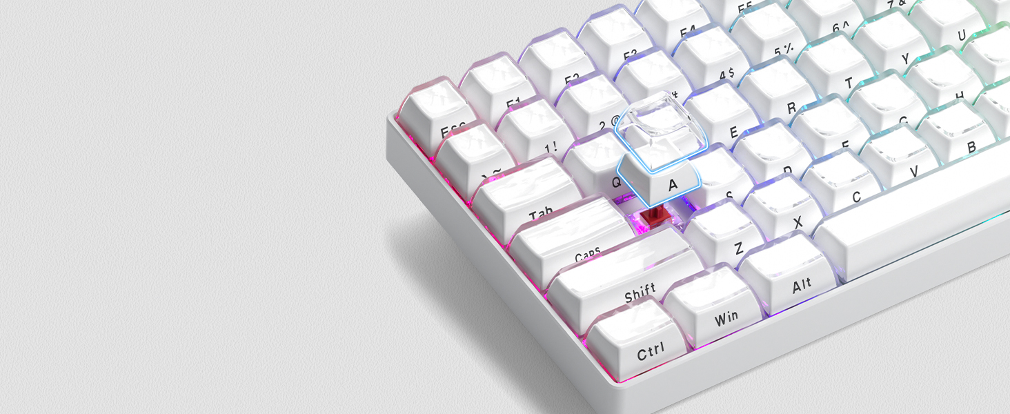 WOMIER 113 Keys Crystal Jelly Keycaps Side Printed OEM Profile Custom ...