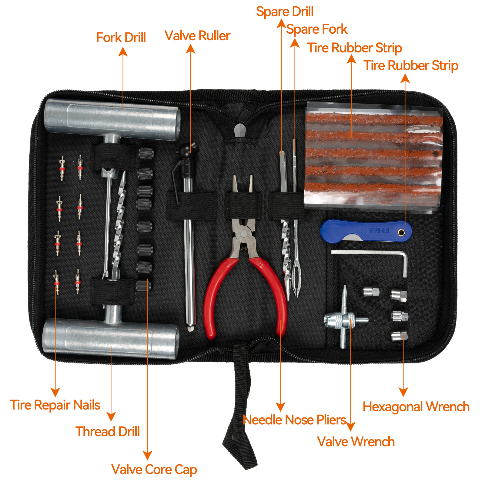 23/45 PCS Tire Repair Tool Kit Automotive Automobile Car Motorcycle ...