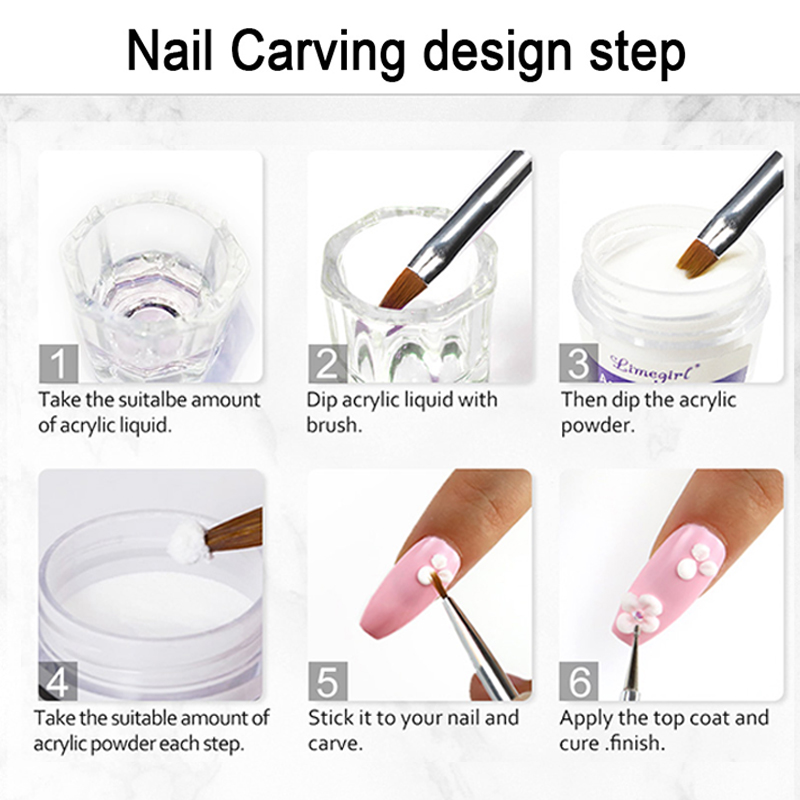 Nail Acrylic Powder Monomer Nail Art Decoration Set Crystal Clear 3D ...