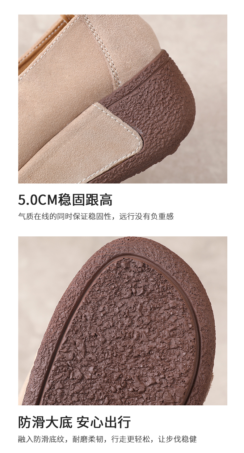 Wedges Shoes For Women Genuine Leather Women Flats Platform Loafers