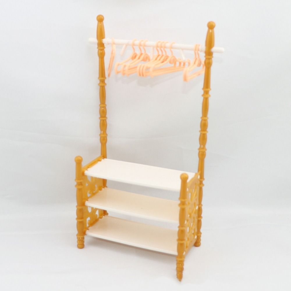 AOPHEKM Doll Clothes Rack, Multicolor Plastic Mini Cloth Organizer ...
