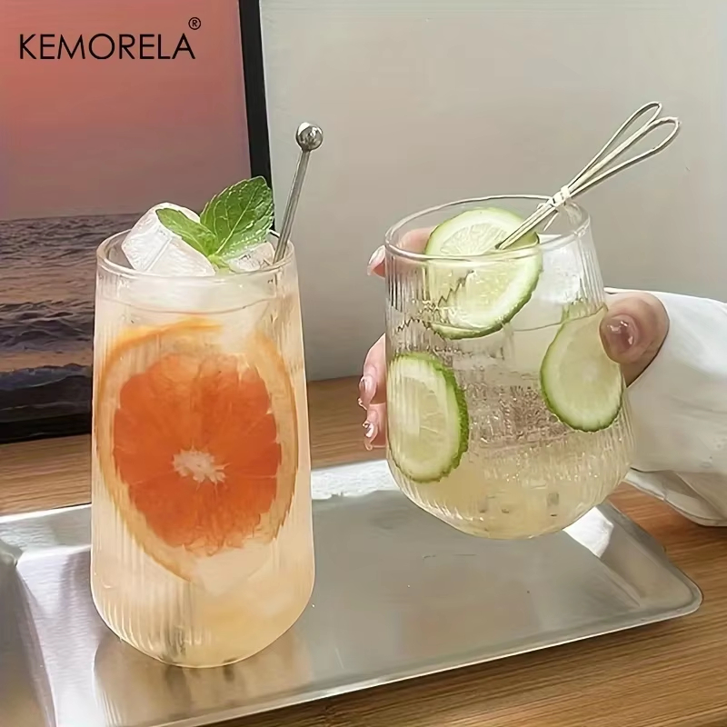 KEMORELA 4/6pcs Vertical Striped Glass, Two Models Available，Heat ...