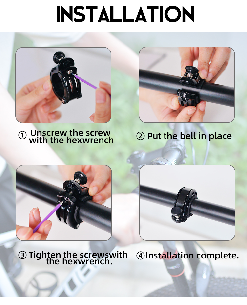 ThinkRider Upgrade Bicycle Bell 110dB Bell Loud Bicycle Horn Innovative ...