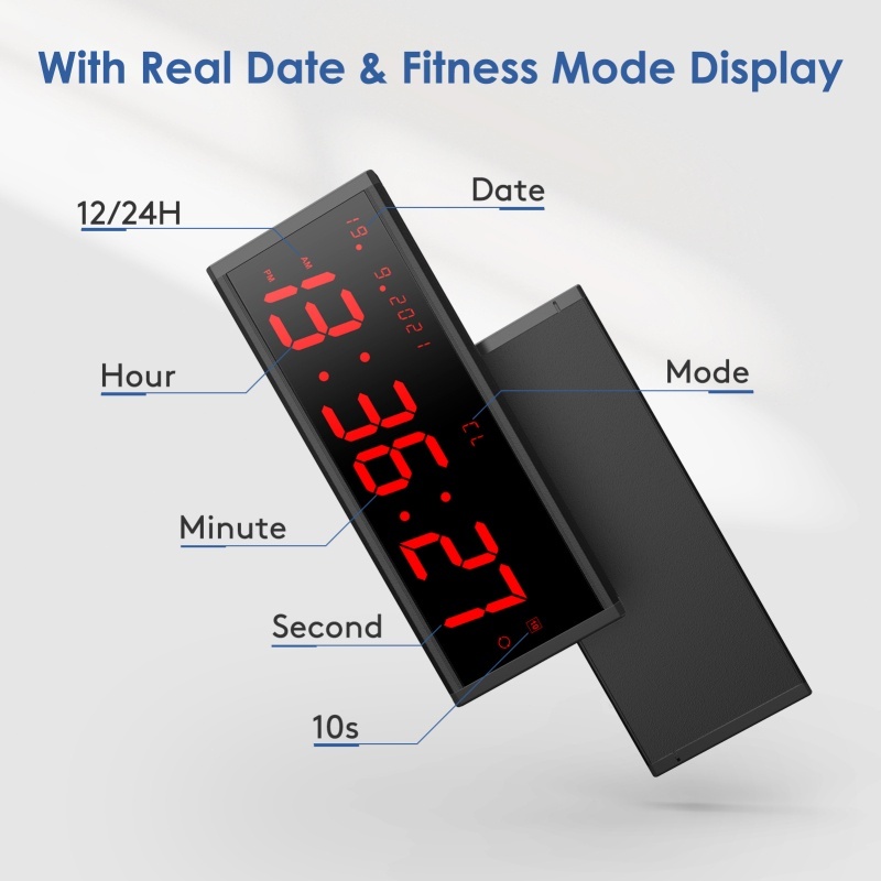 local stock Seesii 3 inch Gym Timer Big LED Interval Workout Clock with ...