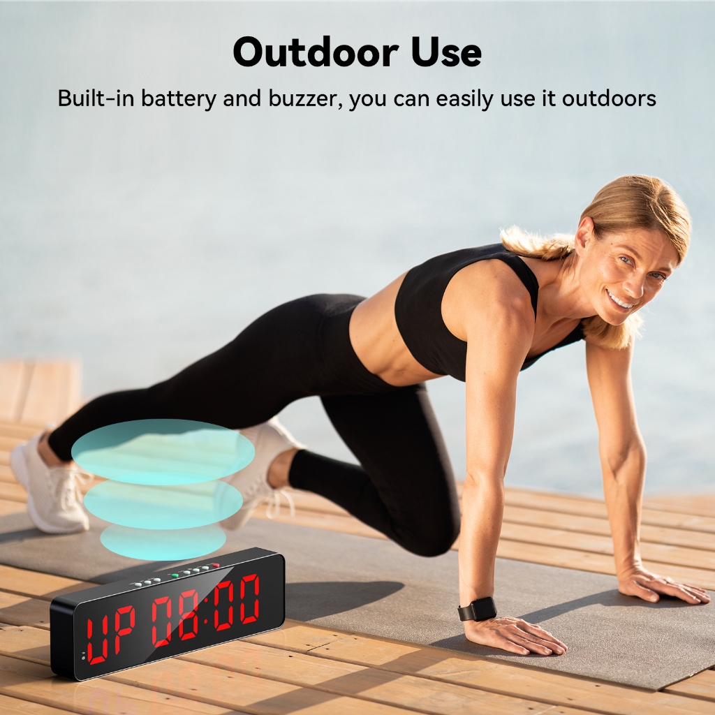 2 inch LED Gym Timer Rechargeable/AC 2
