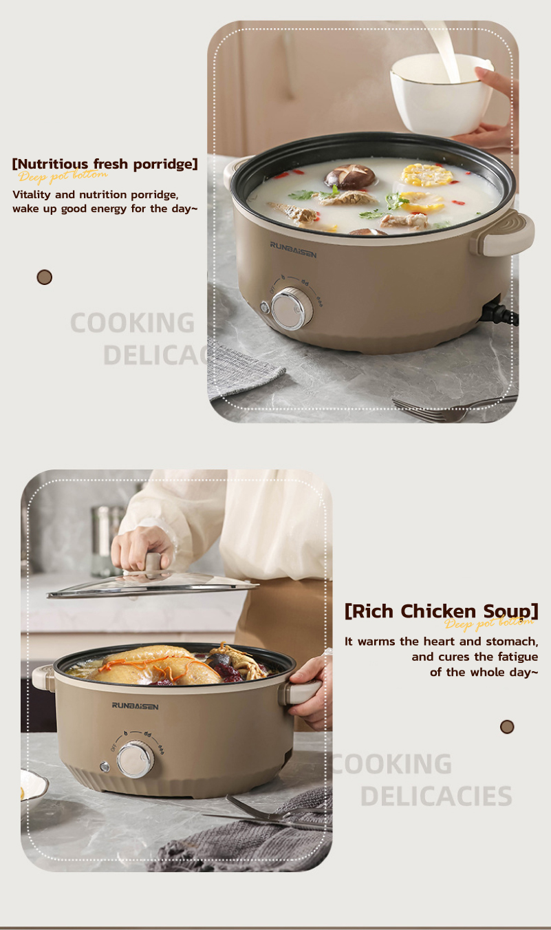3.5L/5L Multifunction Pot Electric Cooker with Steamer Household 24CM ...