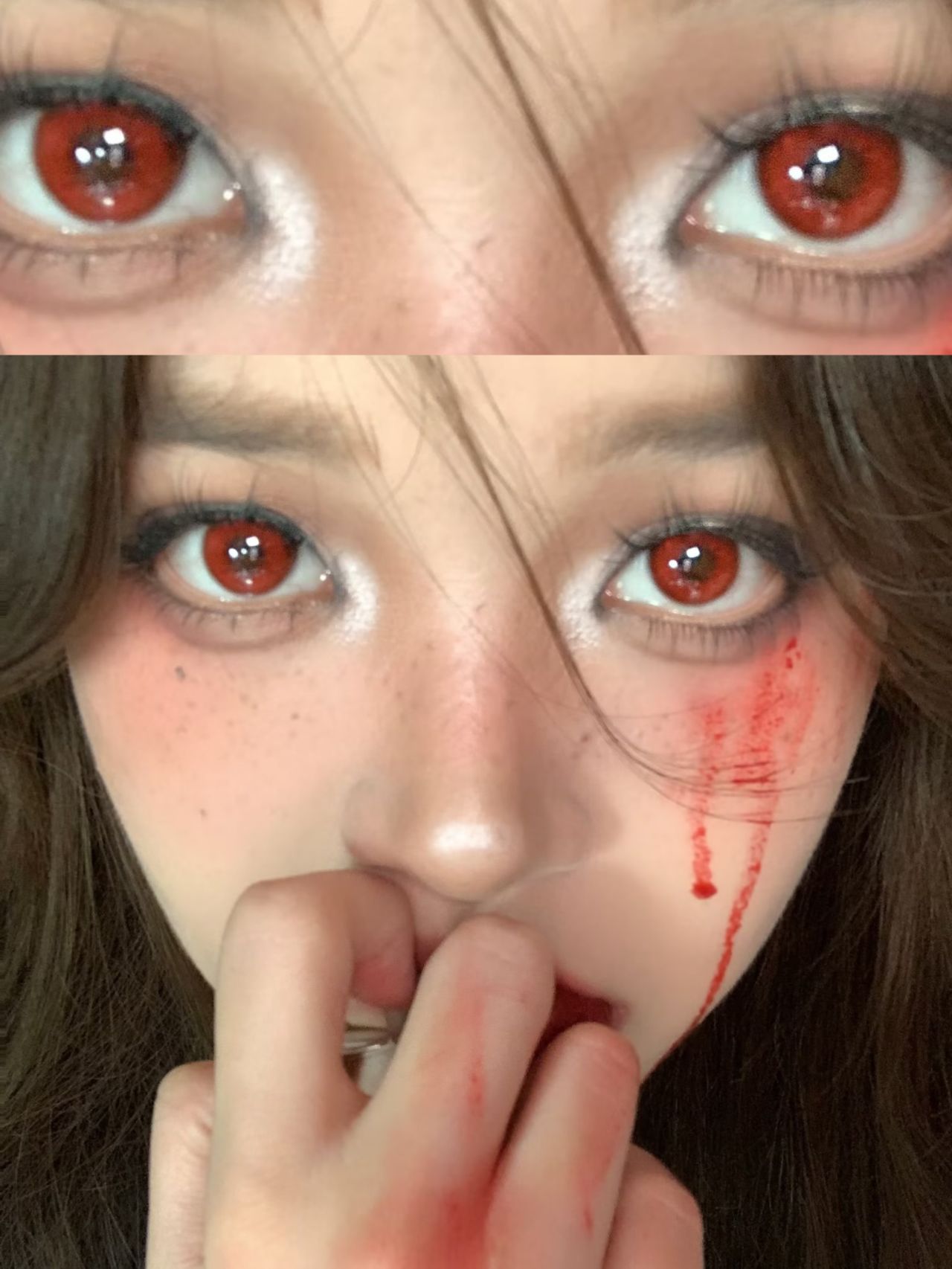 Red Contact Lens 2pcs Cosplay 14.5MM Contact Lens with power（0~-8.00 ...