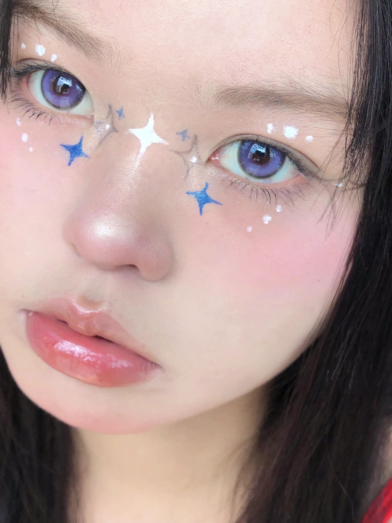 Red Contact Lens 2pcs Cosplay 14.5MM Contact Lens with power（0~-8.00 ...