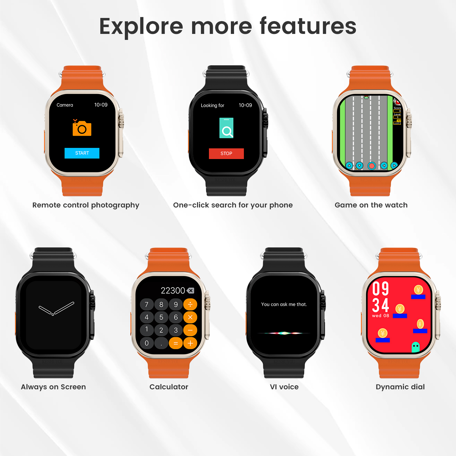 KESHUYOU Smartwatch Bluetooth Talk Smartwatch Message Alert Heart Rate ...