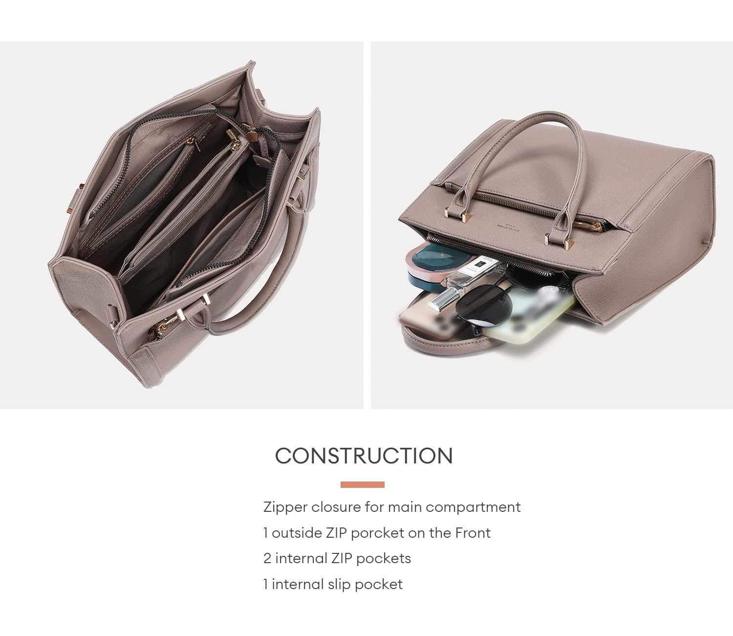 David Jones PU Leather Twist-Lock Tote Bag main image 0