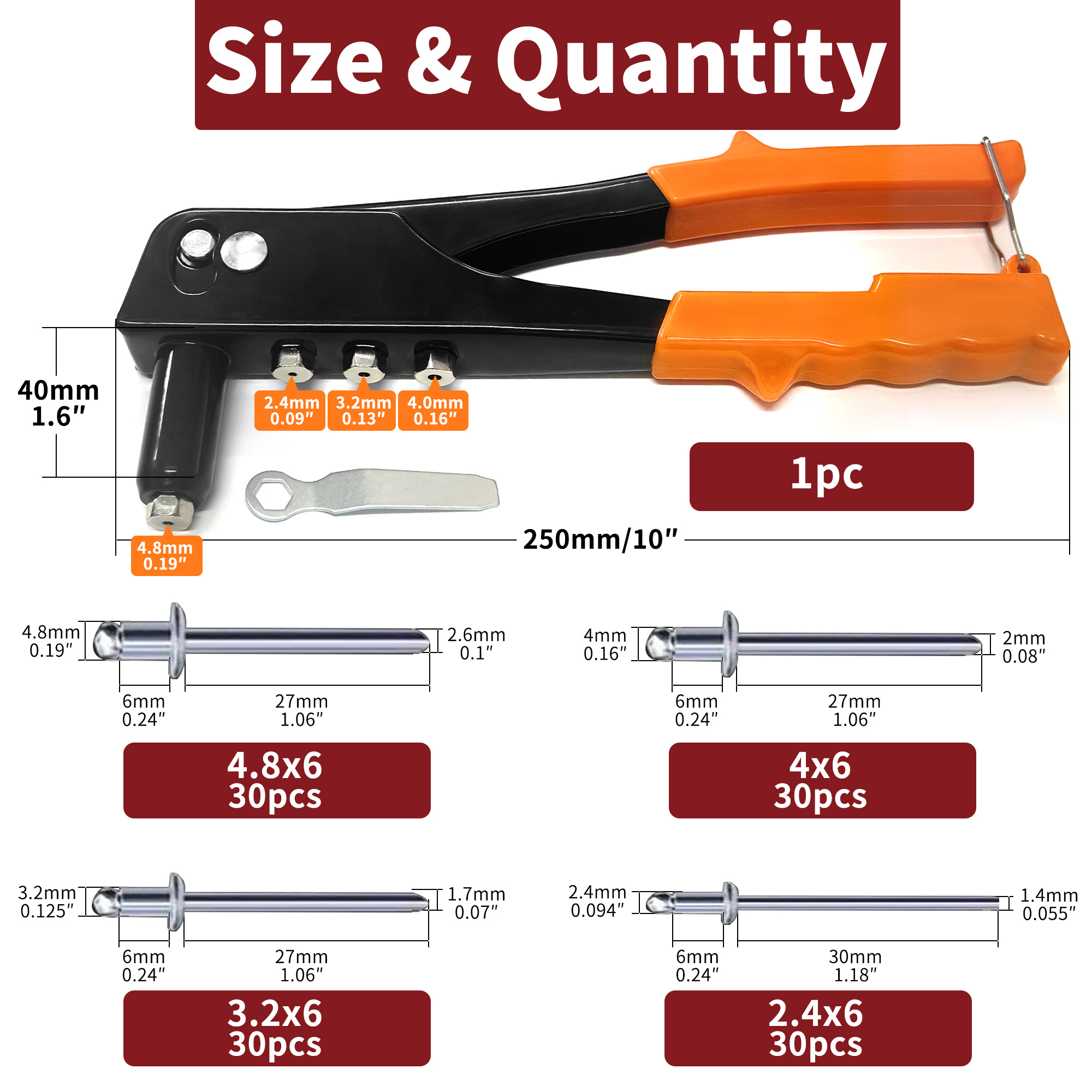 121pcs heavy-duty riveting machine set - core pulling rivet gun, blind ...