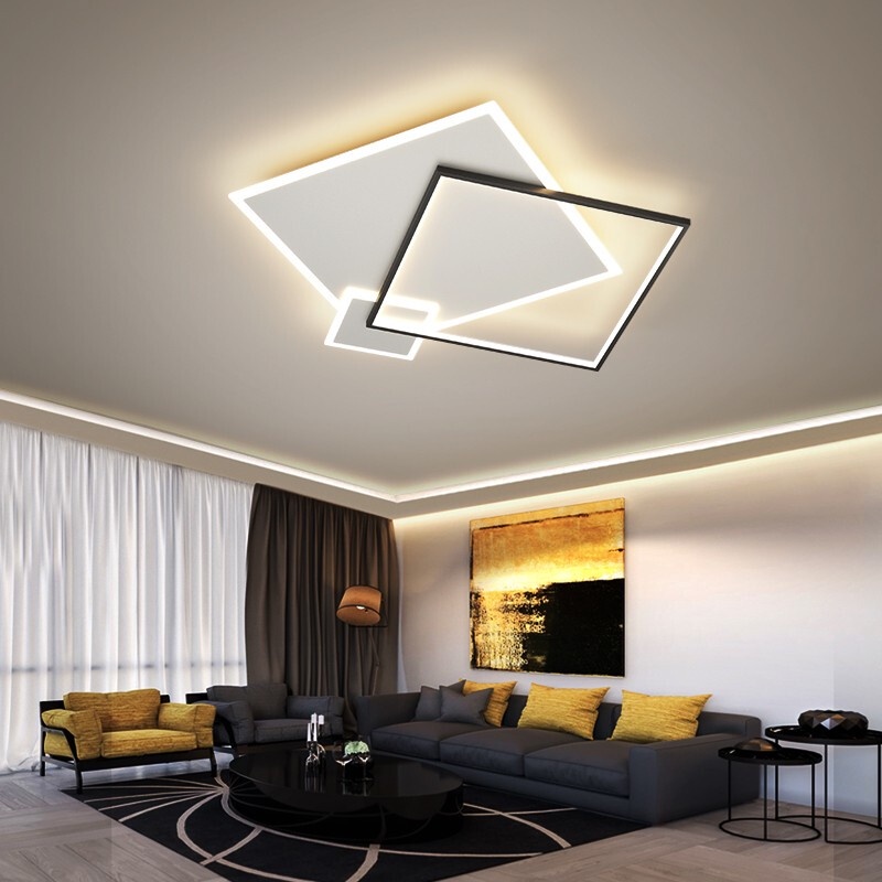 （Hot）Modern Lampu Siling Tricolor 48W LED Ceiling Light Remote Control ...
