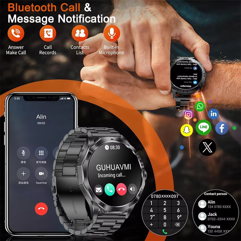 2024 New For HUAWEI iOS Outdoor GPS Compass Men IP68 Waterproof Smart ...