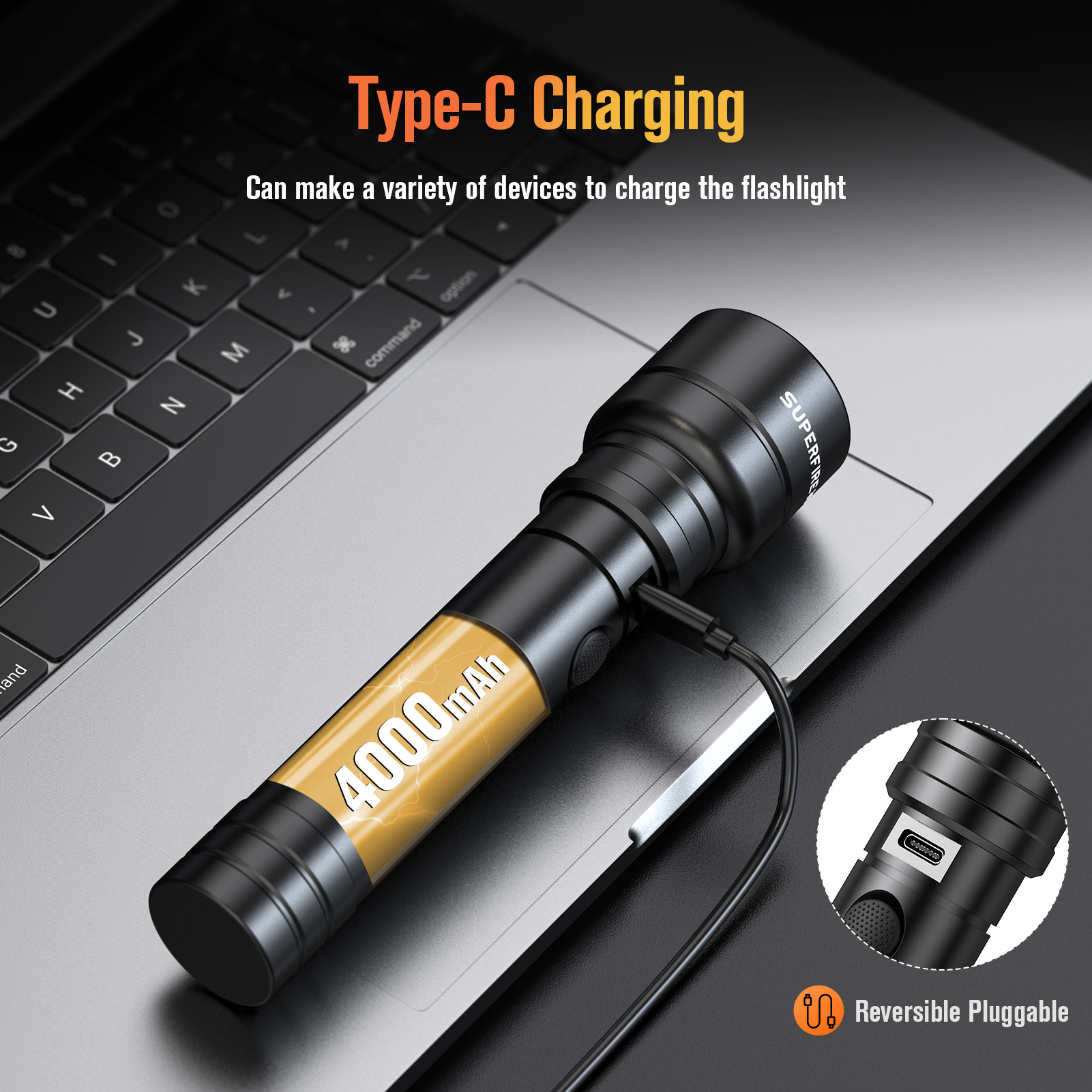 SUPERFIRE C20 15W Lampu Suluh Terang LED Rechargeable Torch Light Super ...