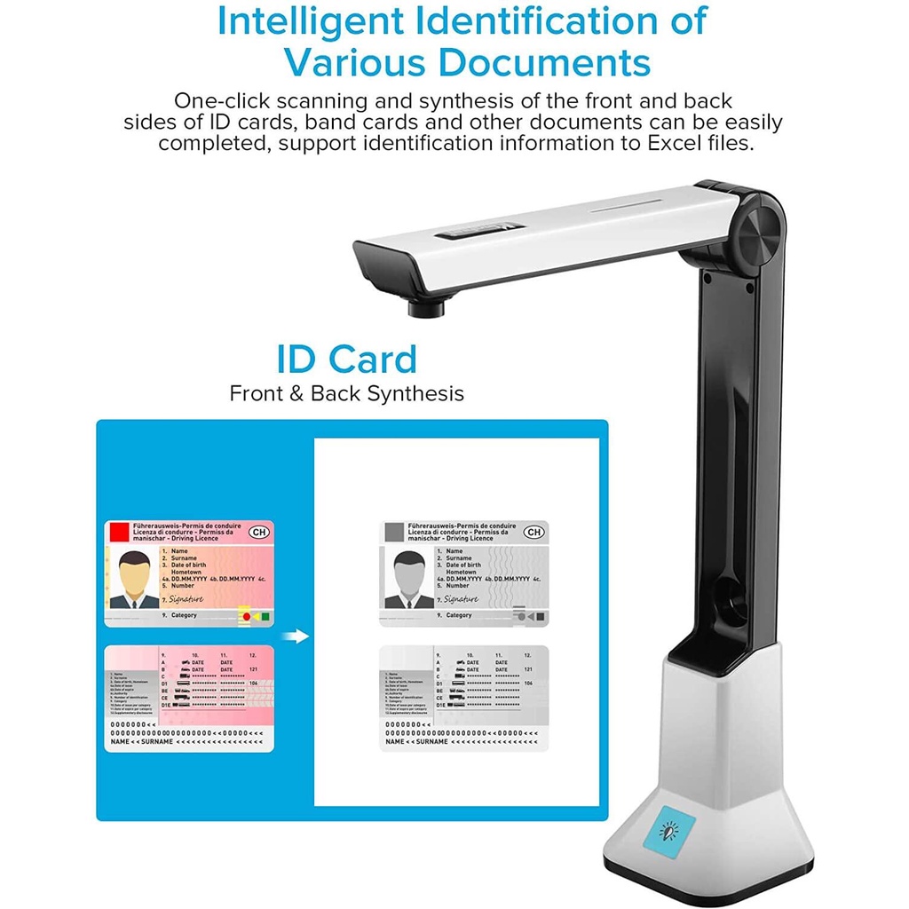 Kinghun High Definition Doc Scanner BK50 Portable 8 Mega-pixel Capture ...