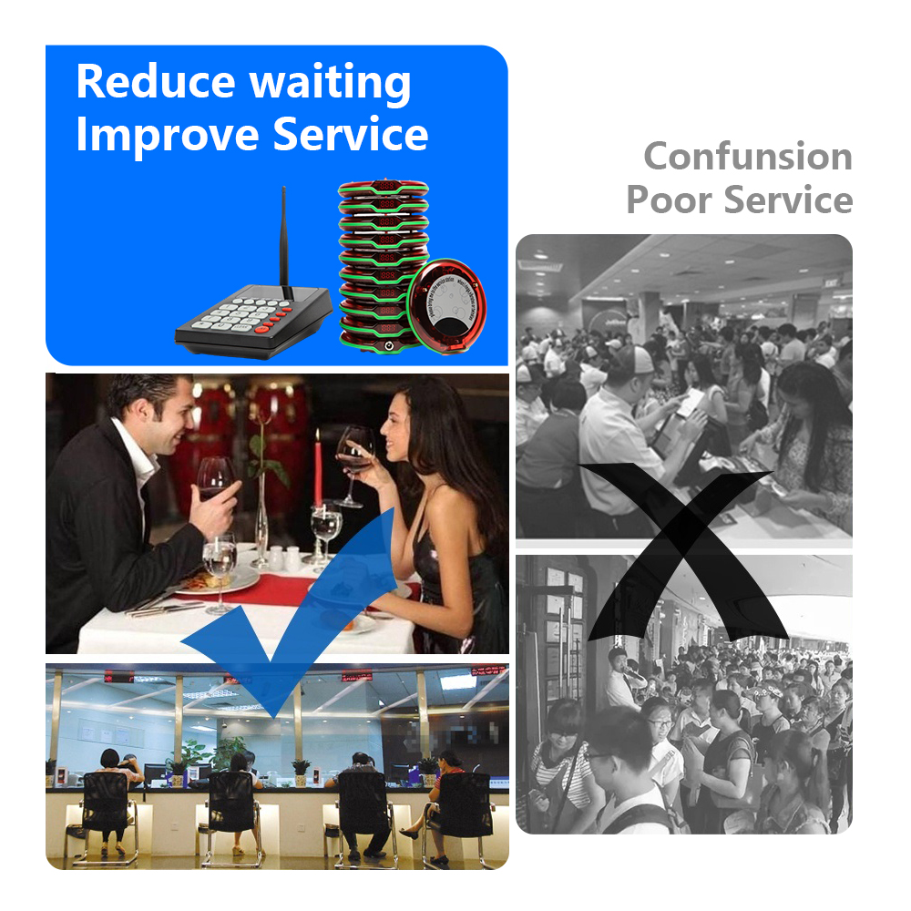 Restaurant Wireless Calling System Table Buzzer Order Buzzer 1 Keyboard ...