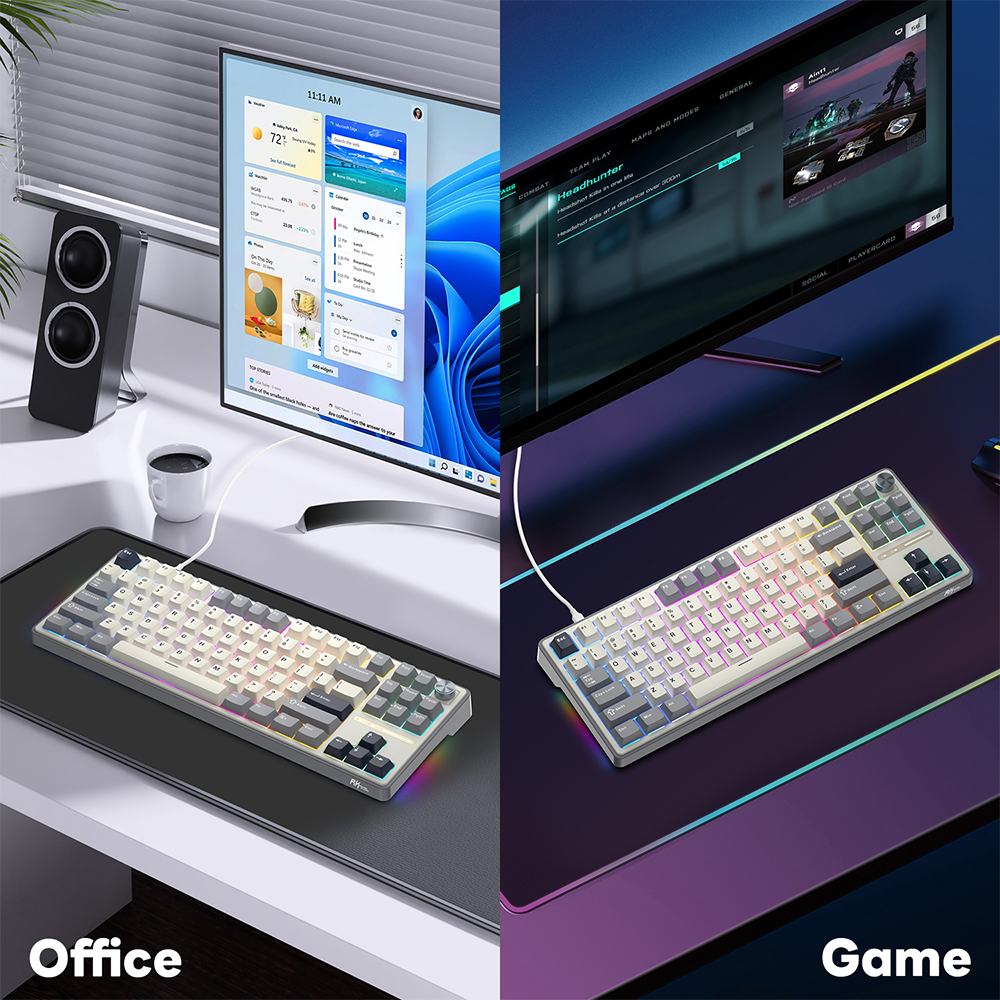 RK ROYAL KLUDGE RKR87 PRO Gasket Wired Mechanical Keyboard | Shopee ...