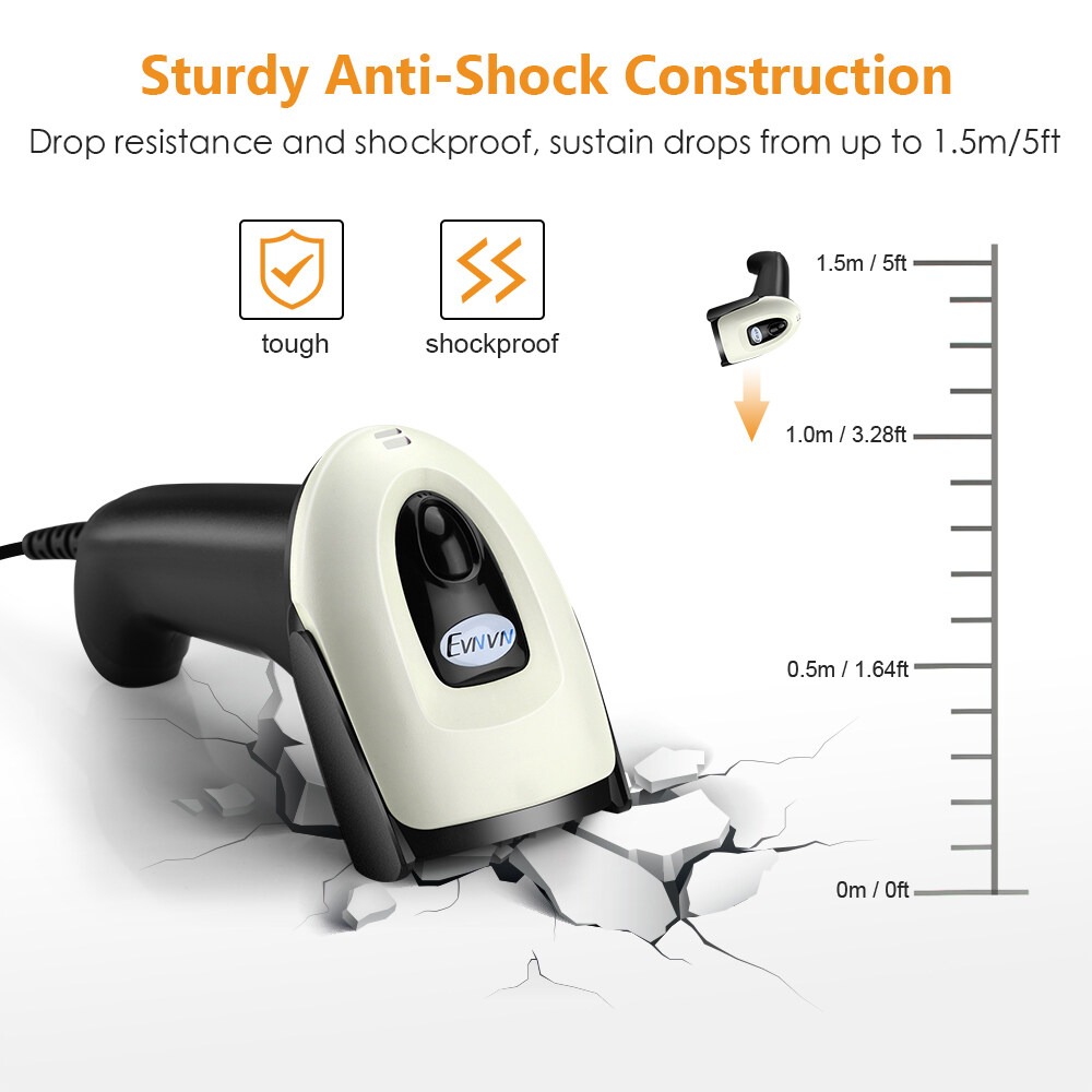Eyoyo Evnvn wired 2D barcode scanner with stand, handheld USB Automatic ...