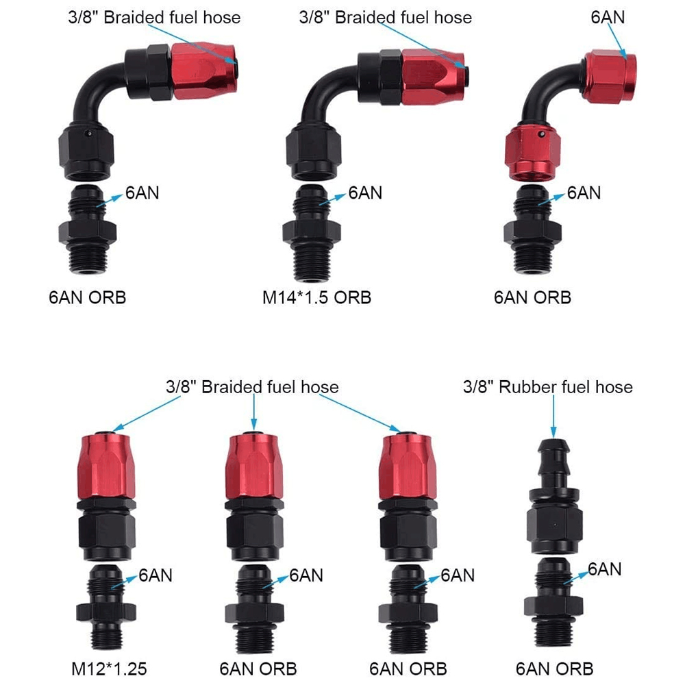 Universal Adjustable Fuel Pressure Regulator Kit AN6 Fitting 160PSI Oil ...