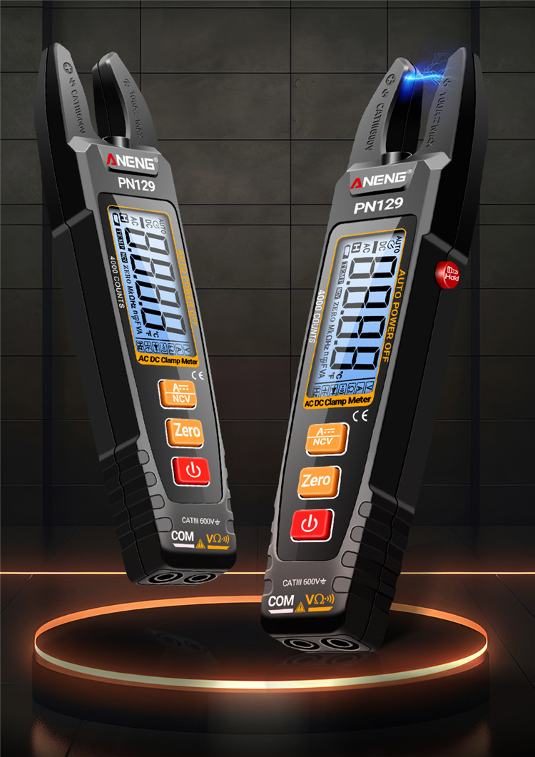 ANENG PN129 Clamp Meter U-shaped Smart 4000 Counts Multimeter AC/DC ...