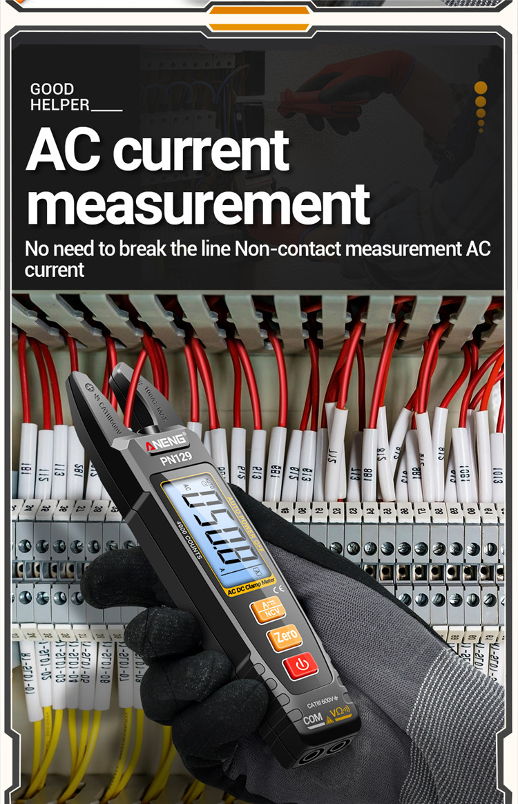 ANENG PN129 Clamp Meter U-shaped Smart 4000 Counts Multimeter AC/DC ...