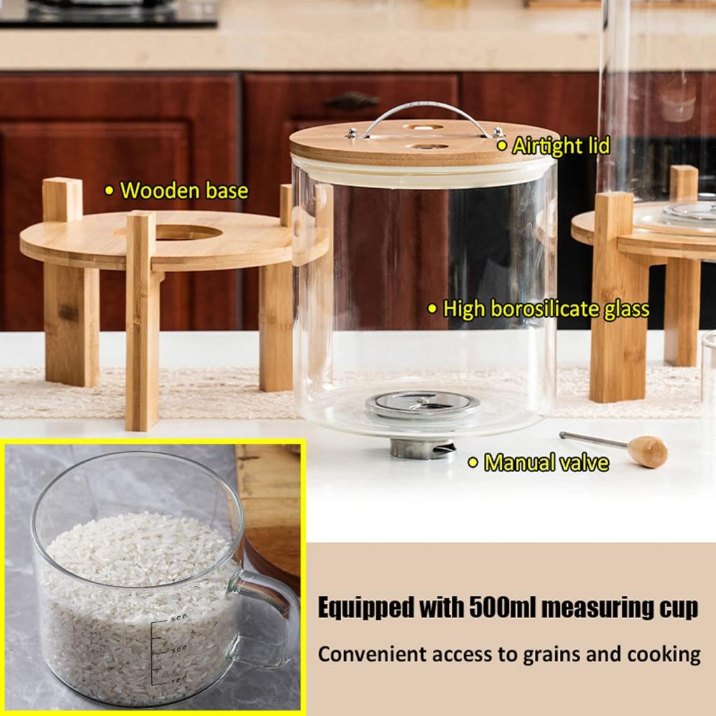 🔥Ready Stock🔥5L 8L glass rice dispenser rice jar storage container ...
