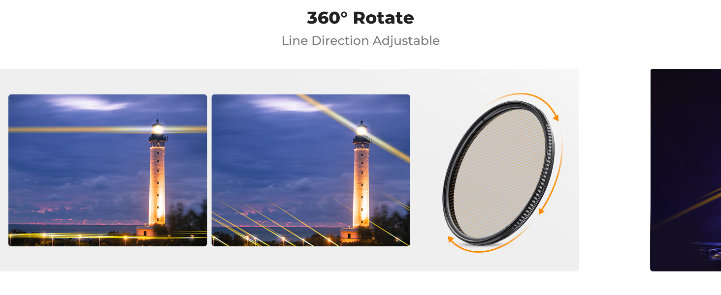 K&F Concept NANOX Gold Streak Effect Lens Filter Anamorphic Optical