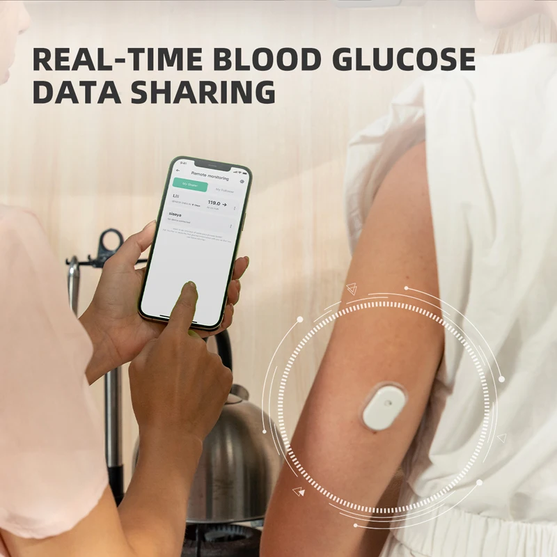 Sibionics Blood Glucose Meter 24h Real Time Monitoring Tester Diabetes ...