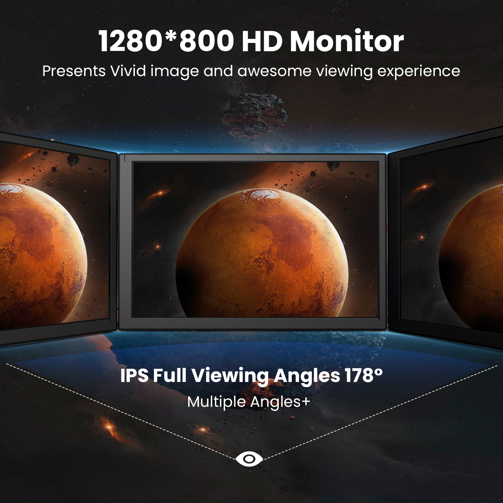 10.1 inch Touchscreen Monitor Capacitive 1280*800 Portable IPS Display ...