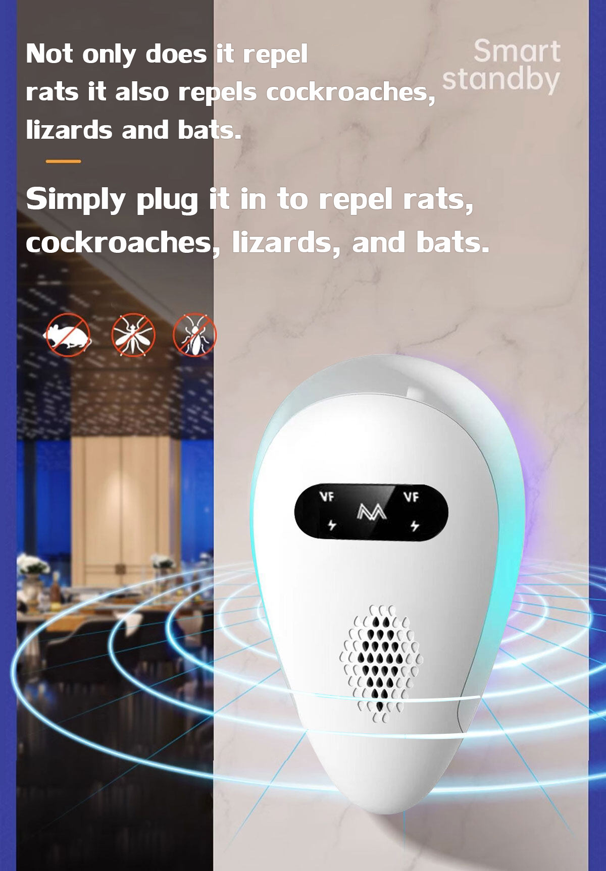 Rat repellent ultrasonic UK Plug Pest repellent ultrasonic PENGHALAU ...
